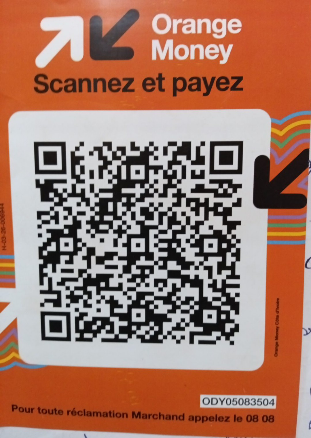 QR du compte marchand Orange Money UHR